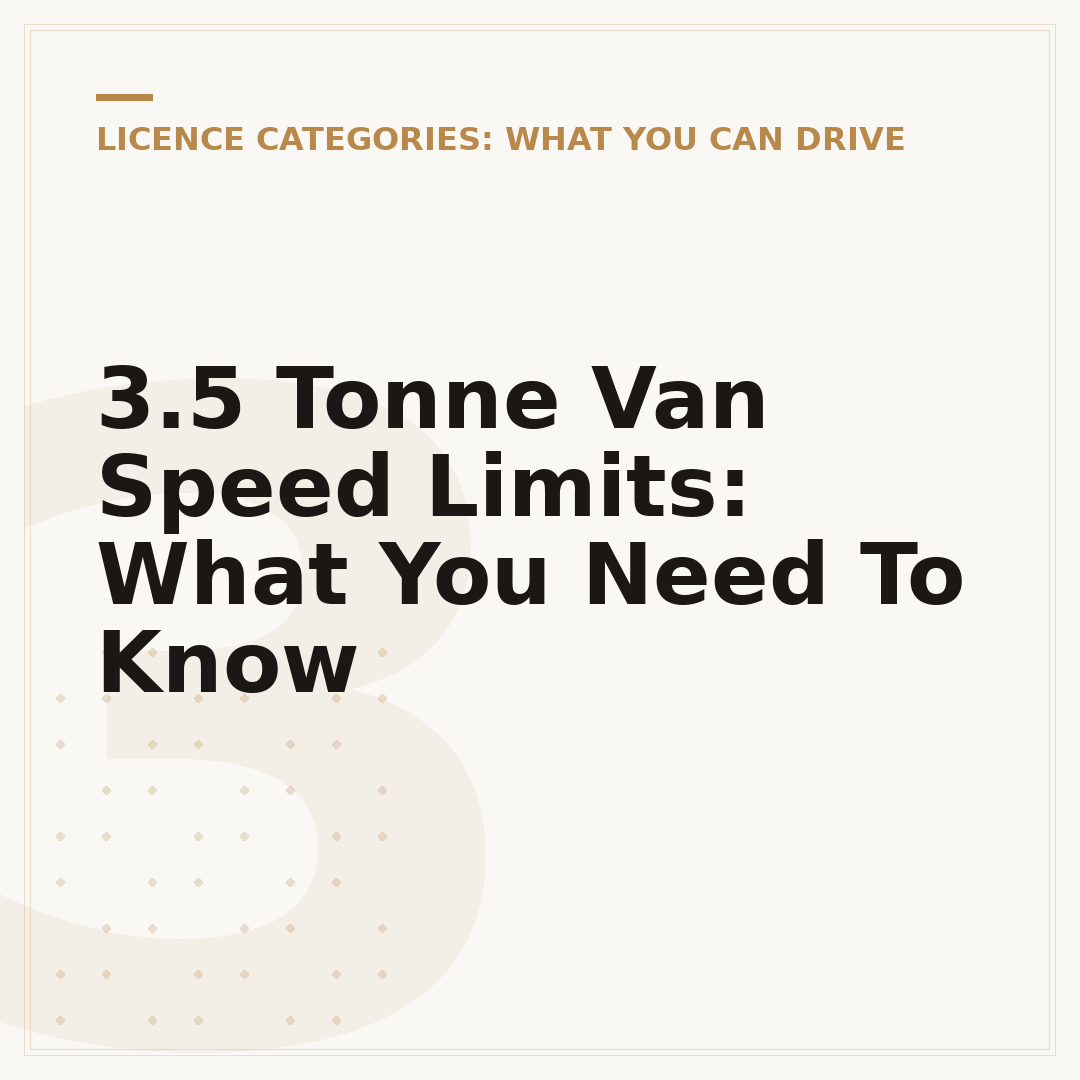 3.5 Tonne Van Speed Limits: What You Need To Know