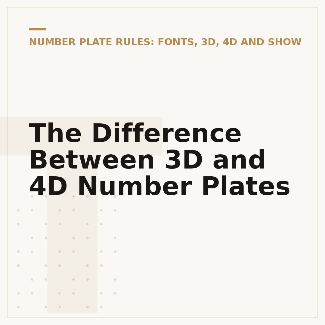 The Difference Between 3D and 4D Number Plates