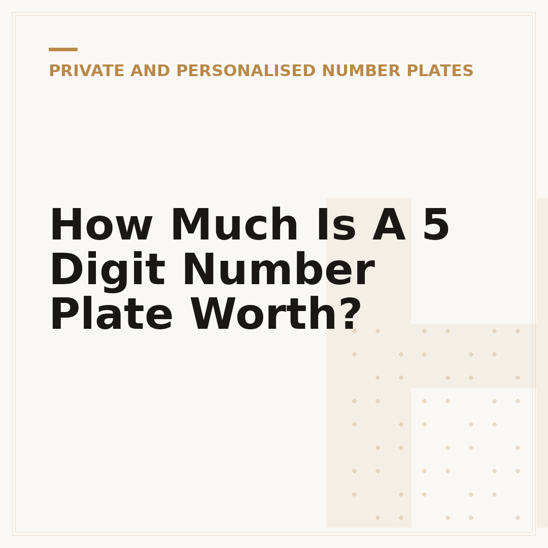 How Much Is A 5 Digit Number Plate Worth?