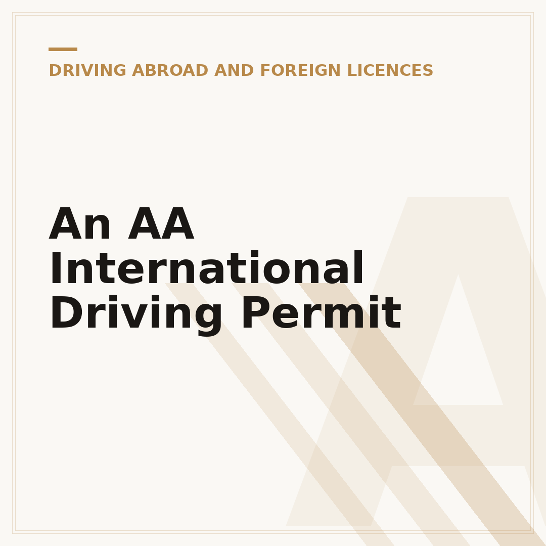 An AA International Driving Permit