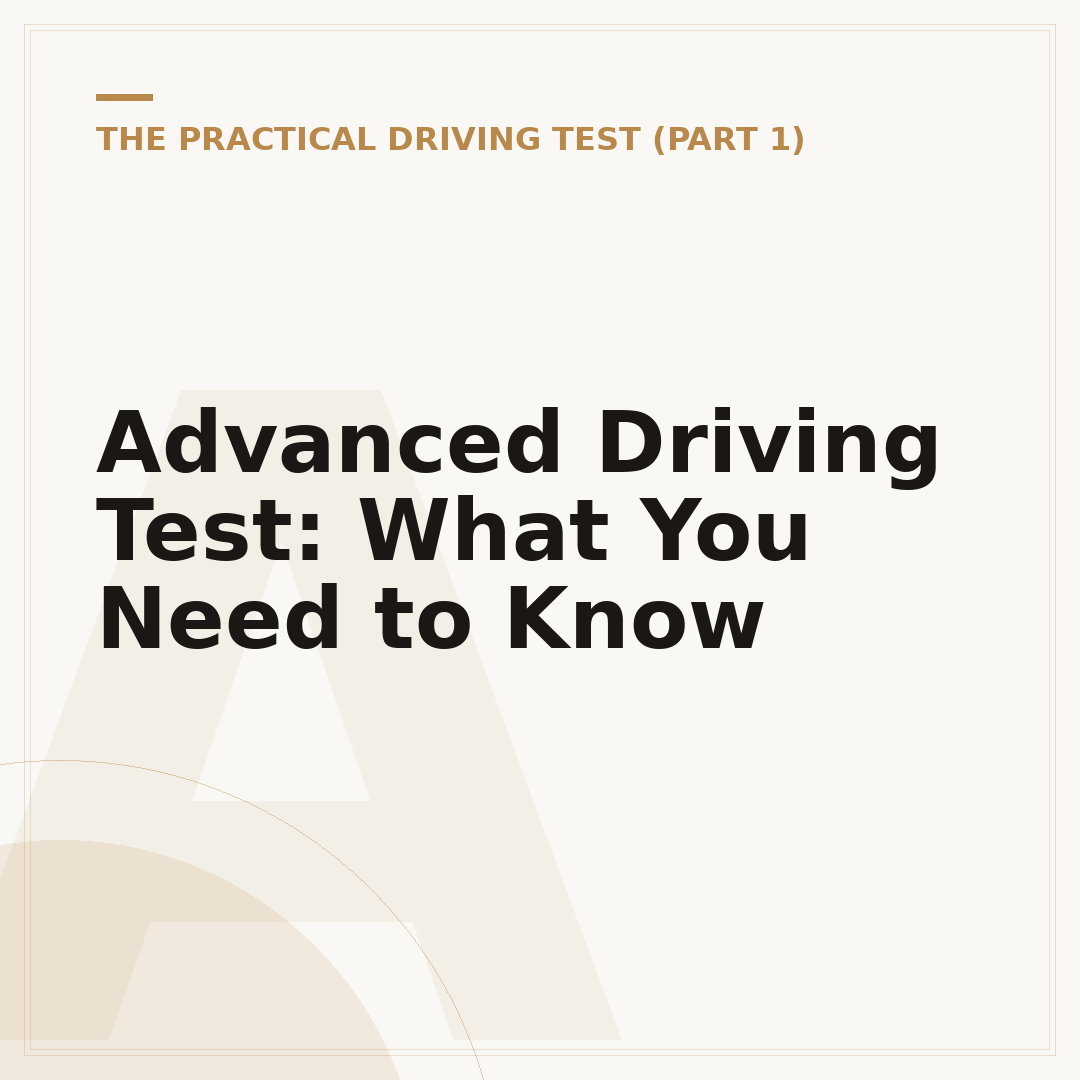 Advanced Driving Test: What You Need to Know
