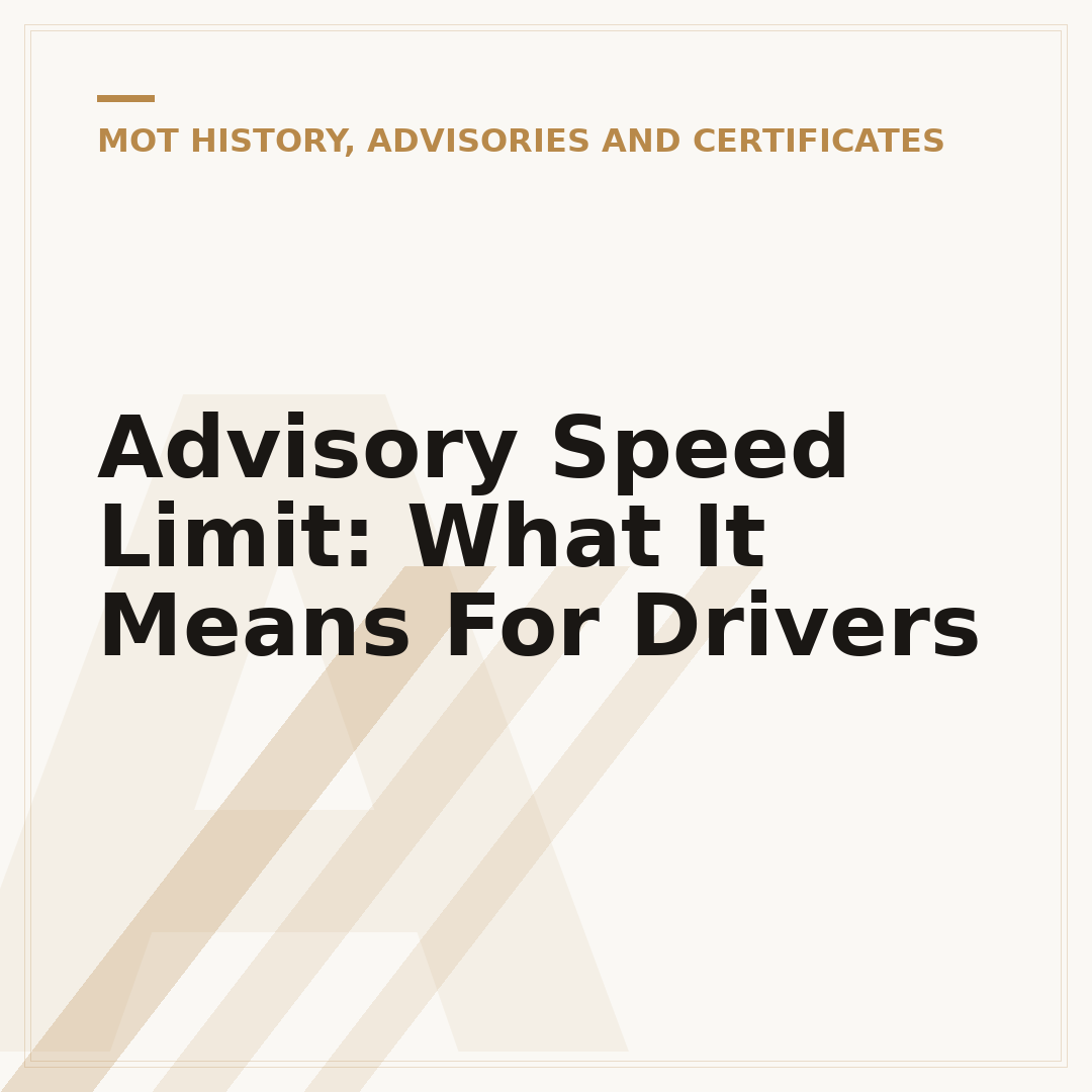 Advisory Speed Limit: What It Means For Drivers