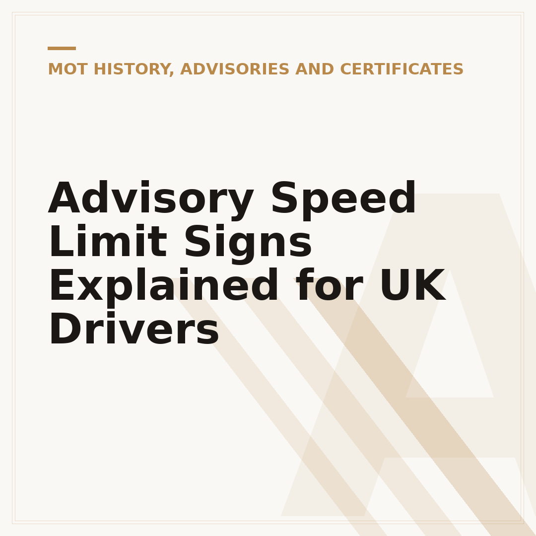 Advisory Speed Limit Signs Explained for UK Drivers