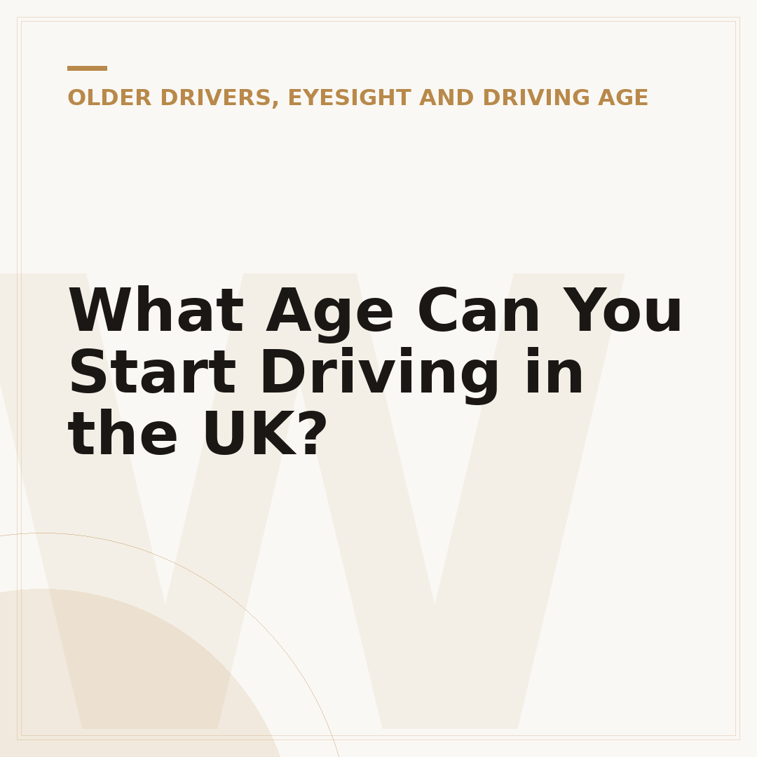 What Age Can You Start Driving in the UK?
