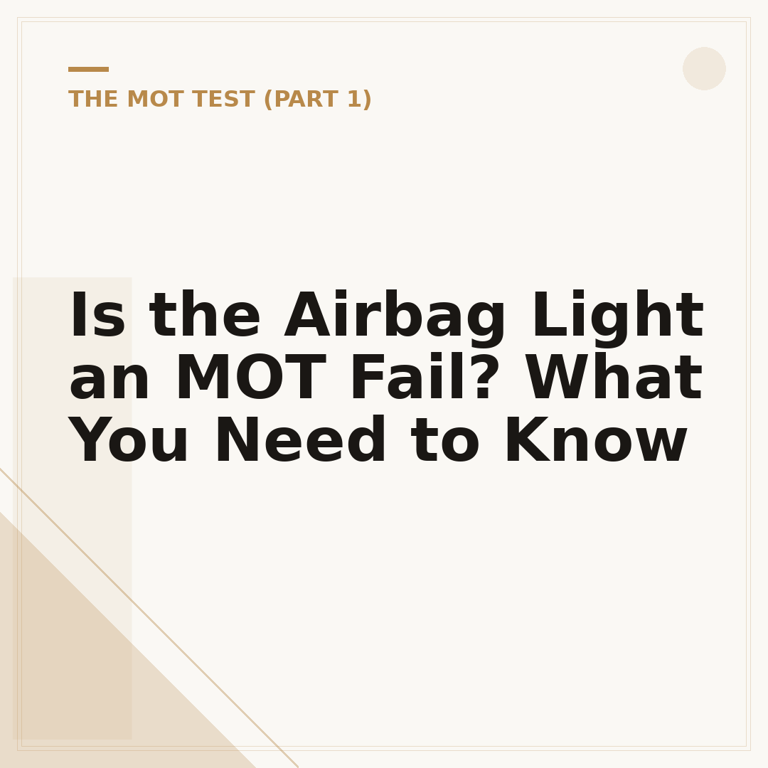 Is the Airbag Light an MOT Fail? What You Need to Know