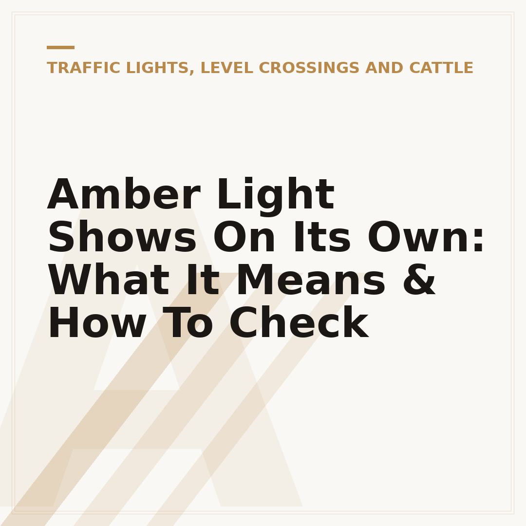 Amber Light Shows On Its Own: What It Means & How To Check