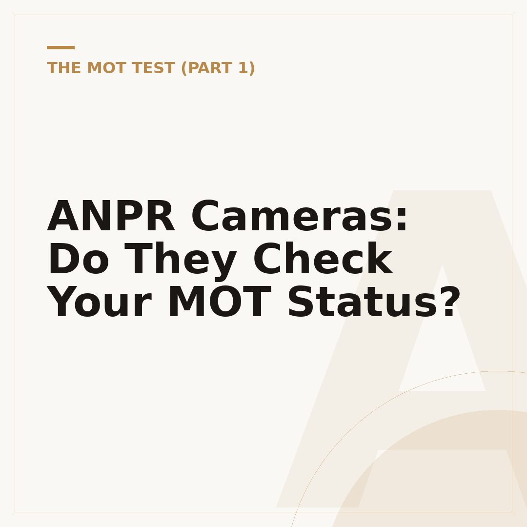 ANPR Cameras: Do They Check Your MOT Status?
