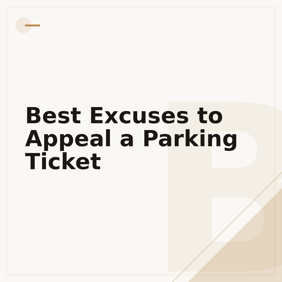 Best Excuses to Appeal a Parking Ticket