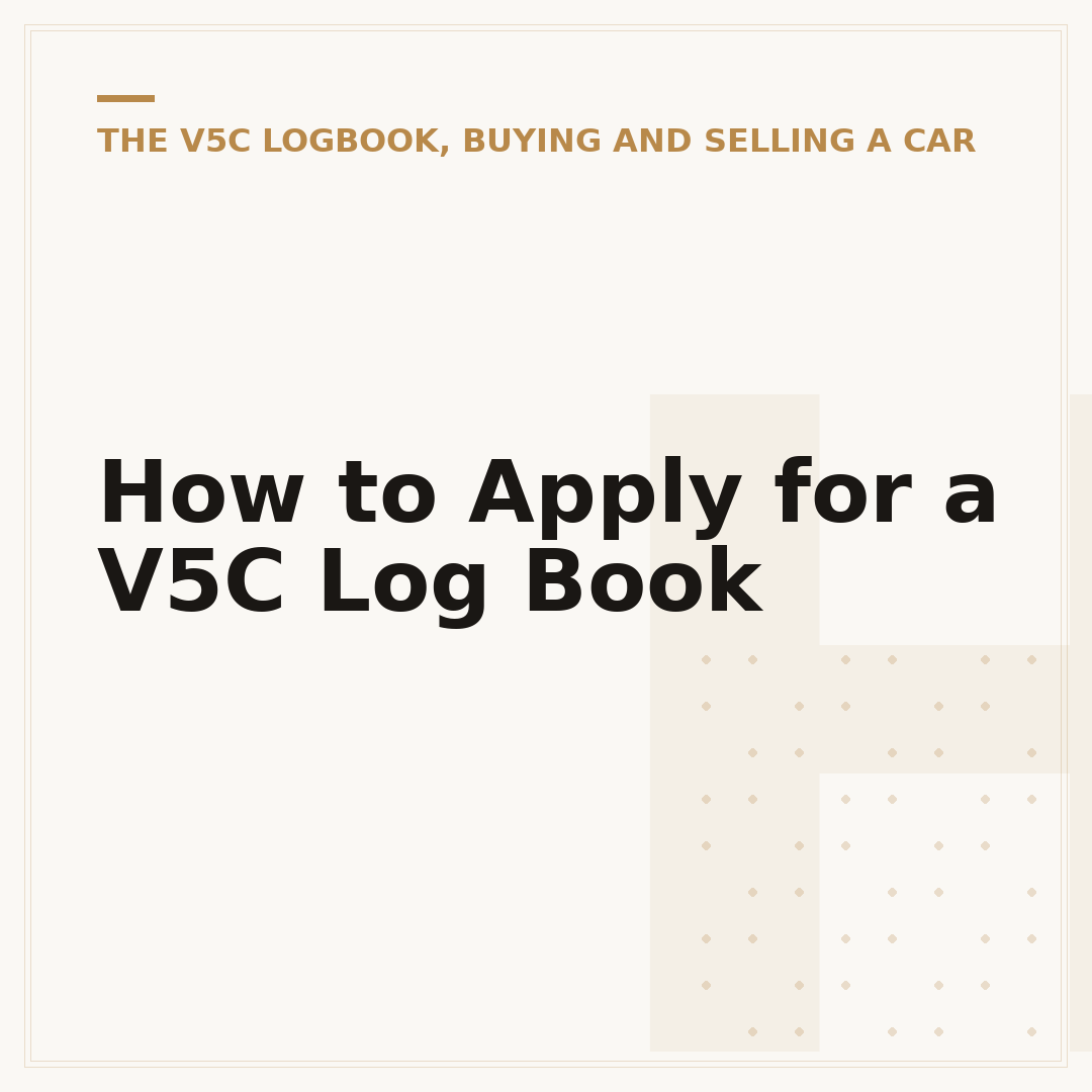 How to Apply for a V5C Log Book