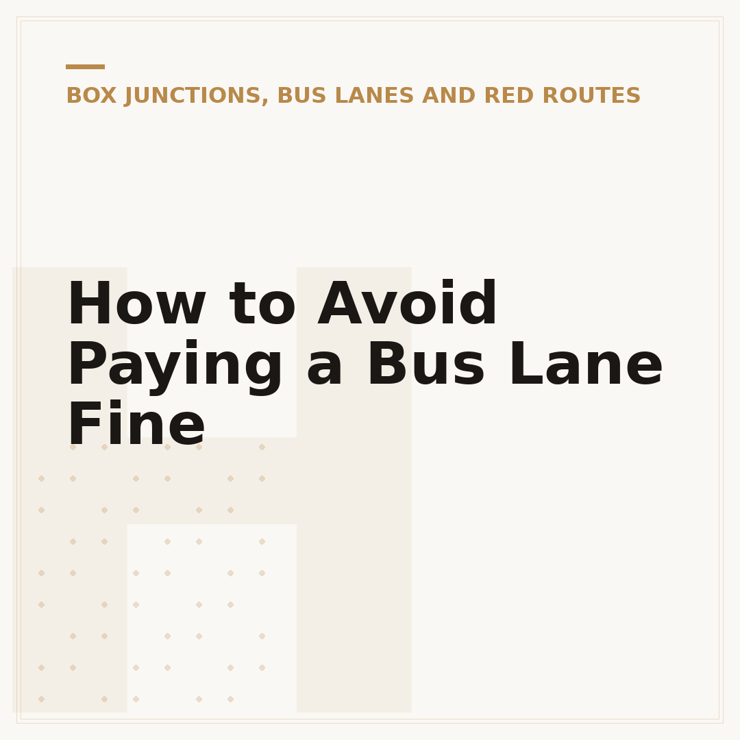 How to Avoid Paying a Bus Lane Fine
