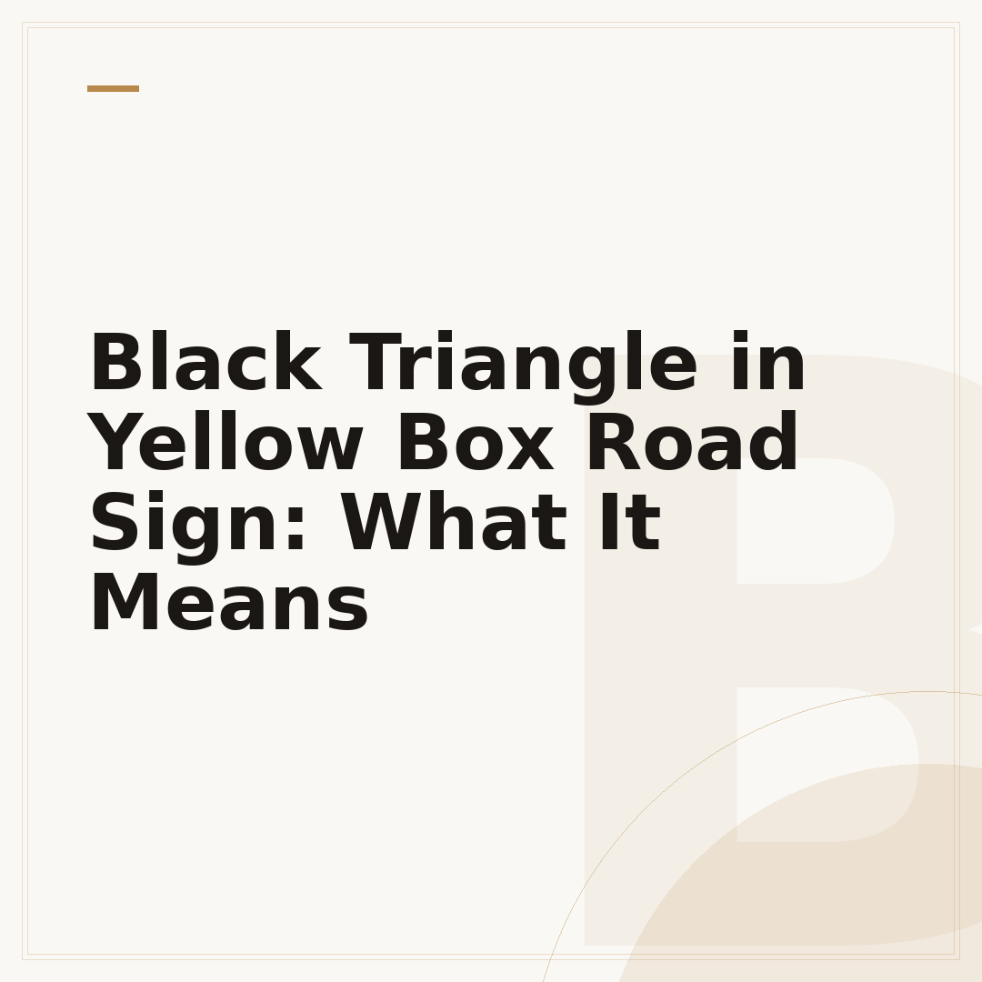 Black Triangle in Yellow Box Road Sign: What It Means