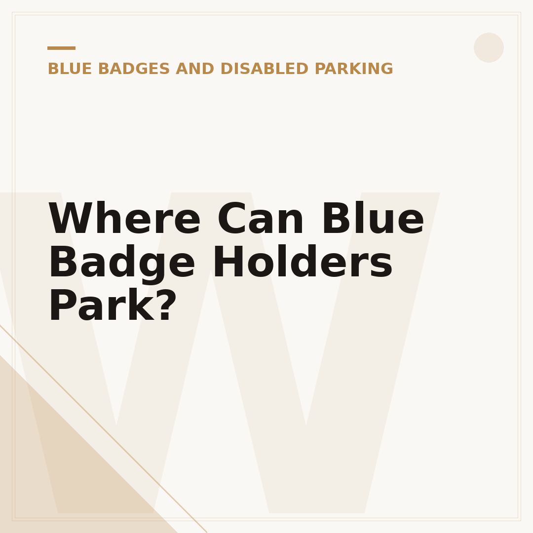 Where Can Blue Badge Holders Park?