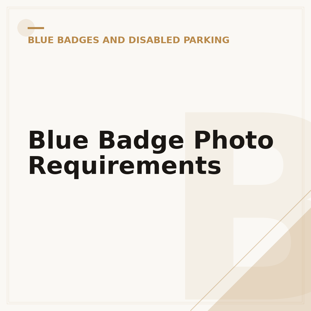 Blue Badge Photo Requirements