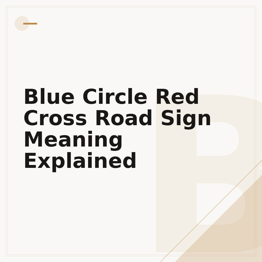 Blue Circle Red Cross Road Sign Meaning Explained