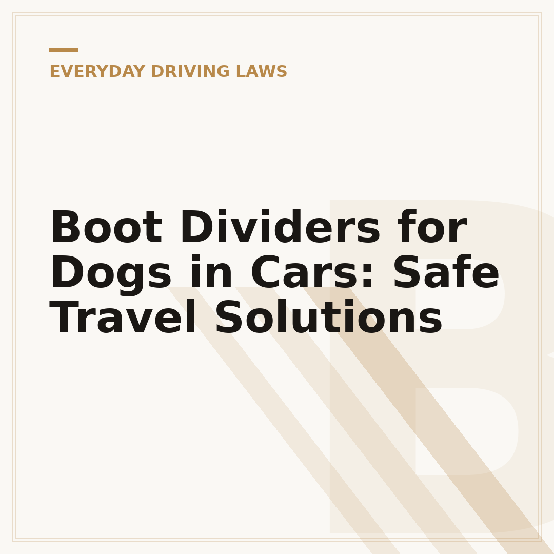 Boot Dividers for Dogs in Cars: Safe Travel Solutions
