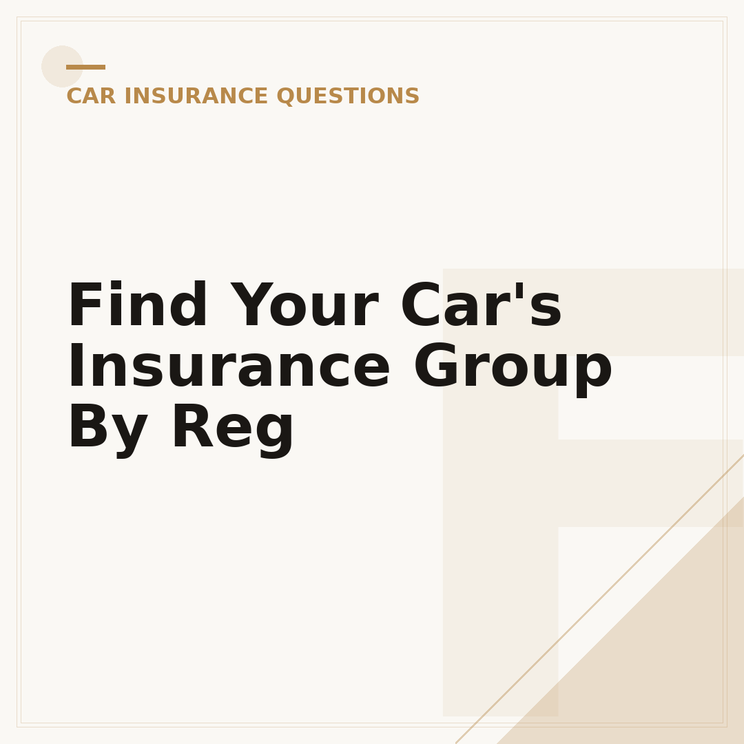 Find Your Car's Insurance Group By Reg