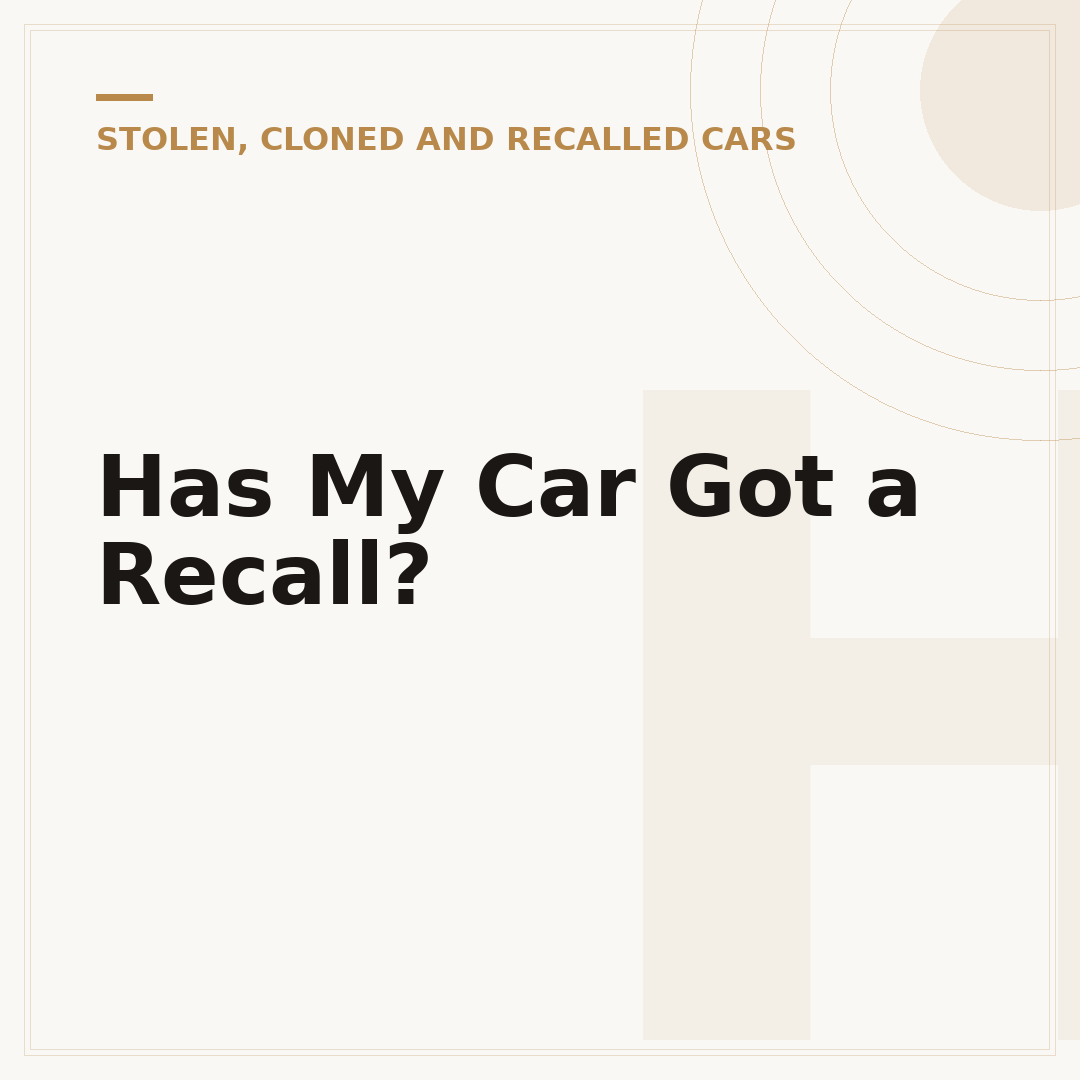 Has My Car Got a Recall?