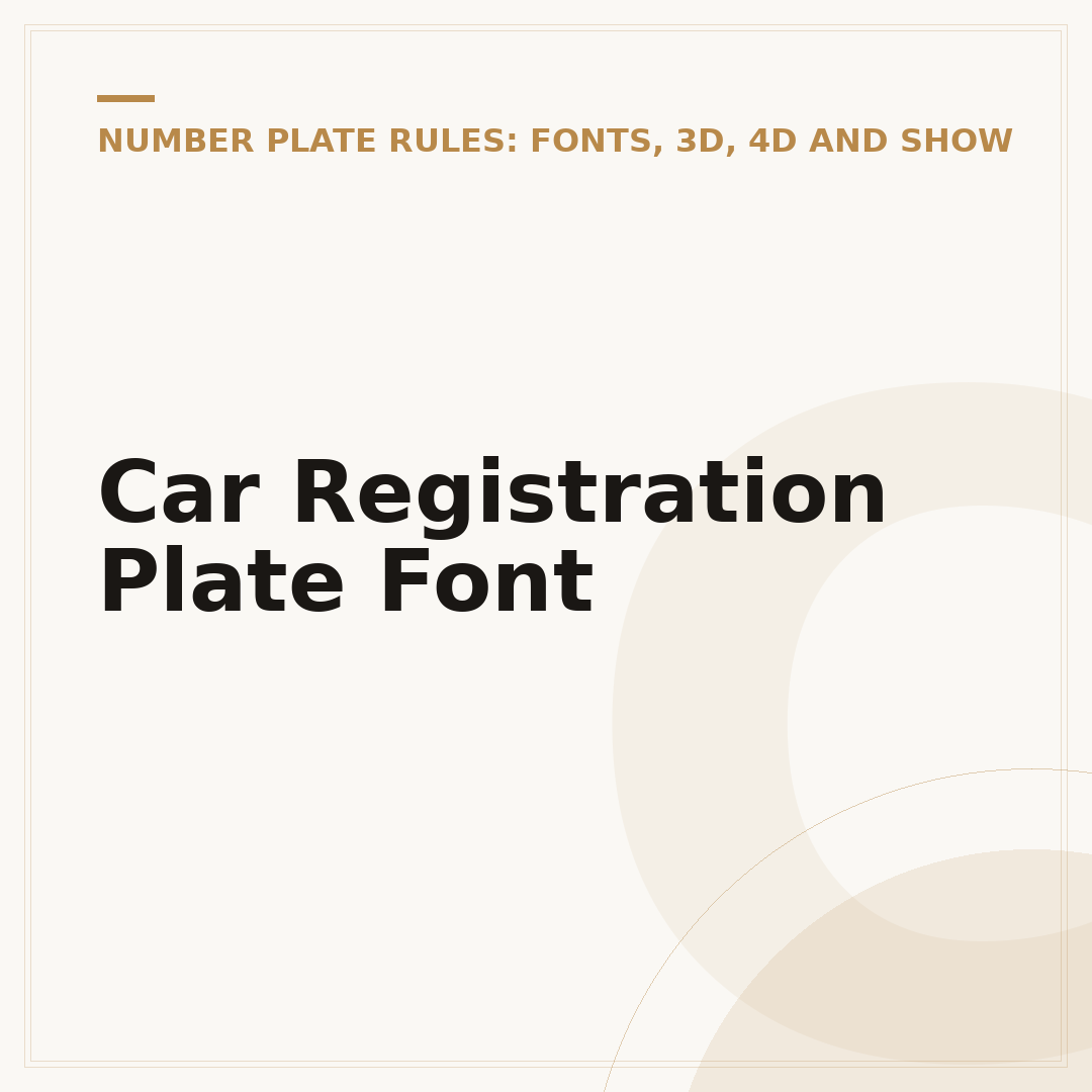 Car Registration Plate Font
