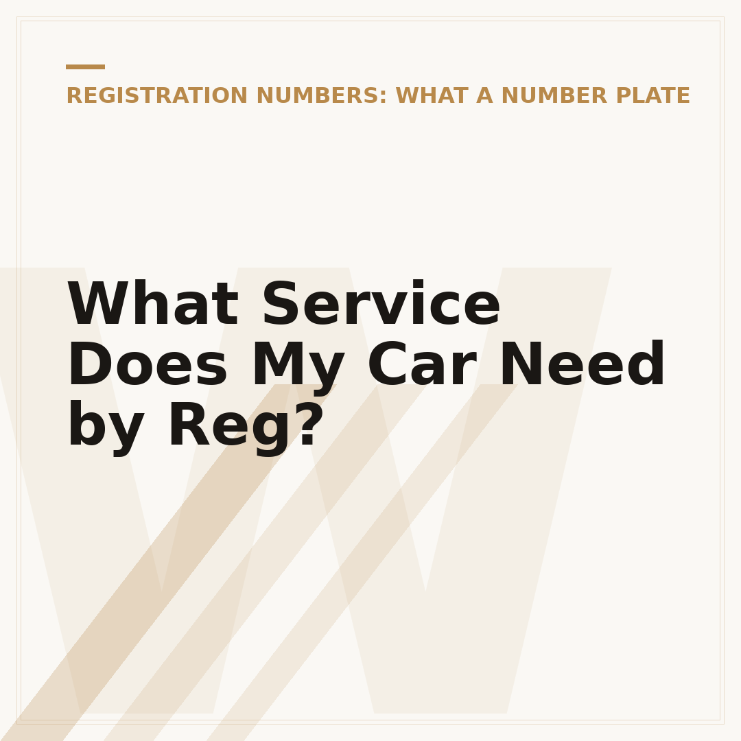 What Service Does My Car Need by Reg?
