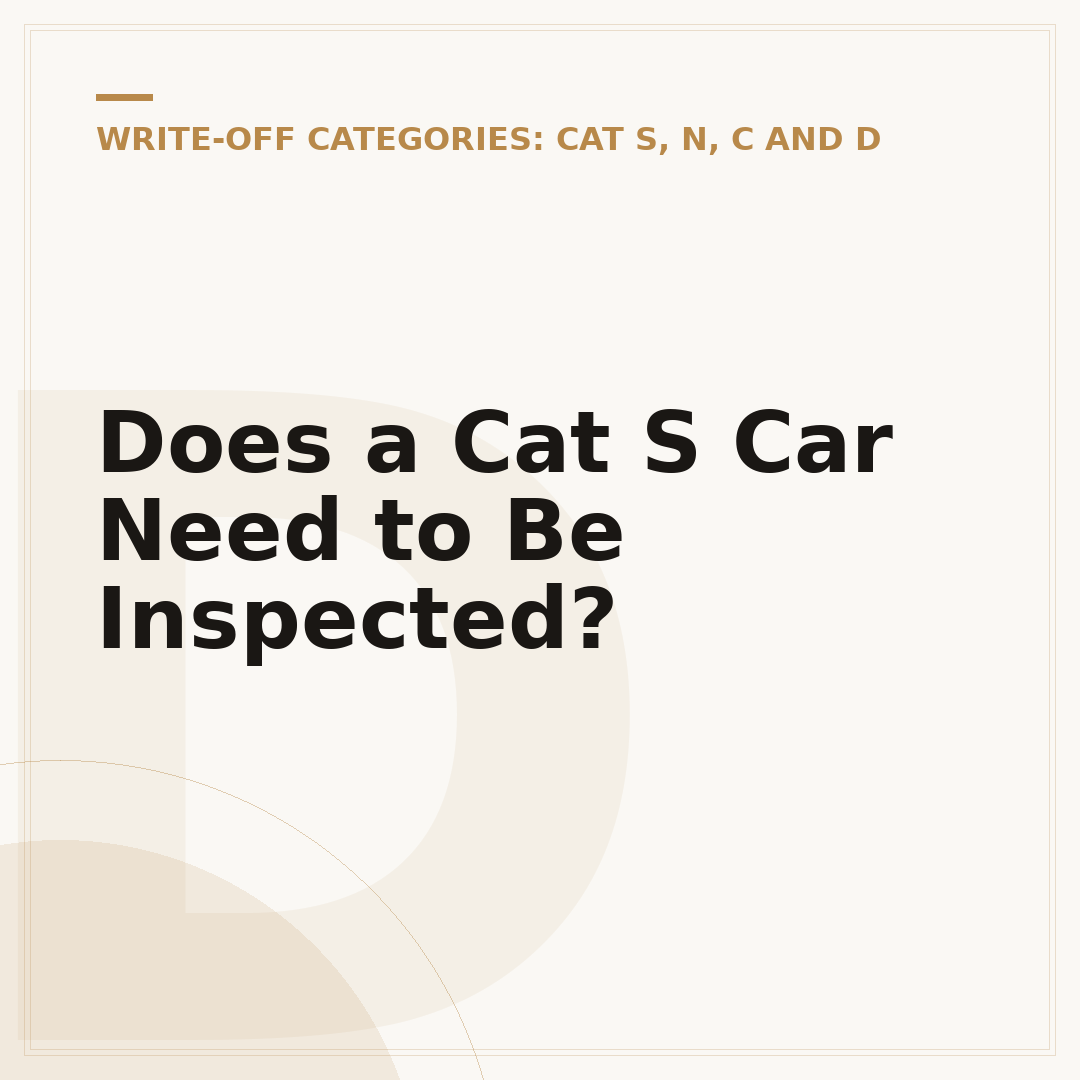 Does a Cat S Car Need to Be Inspected?