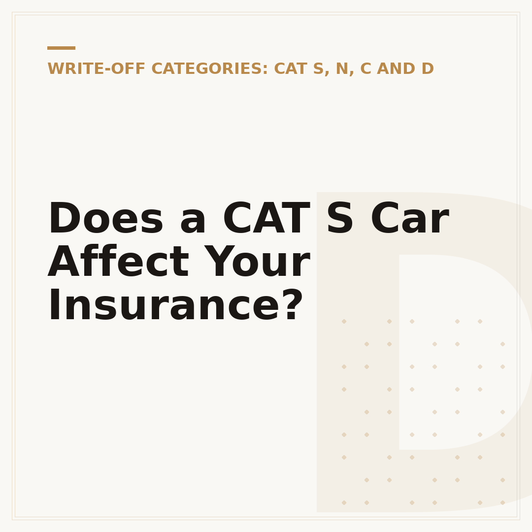 Does a CAT S Car Affect Your Insurance?