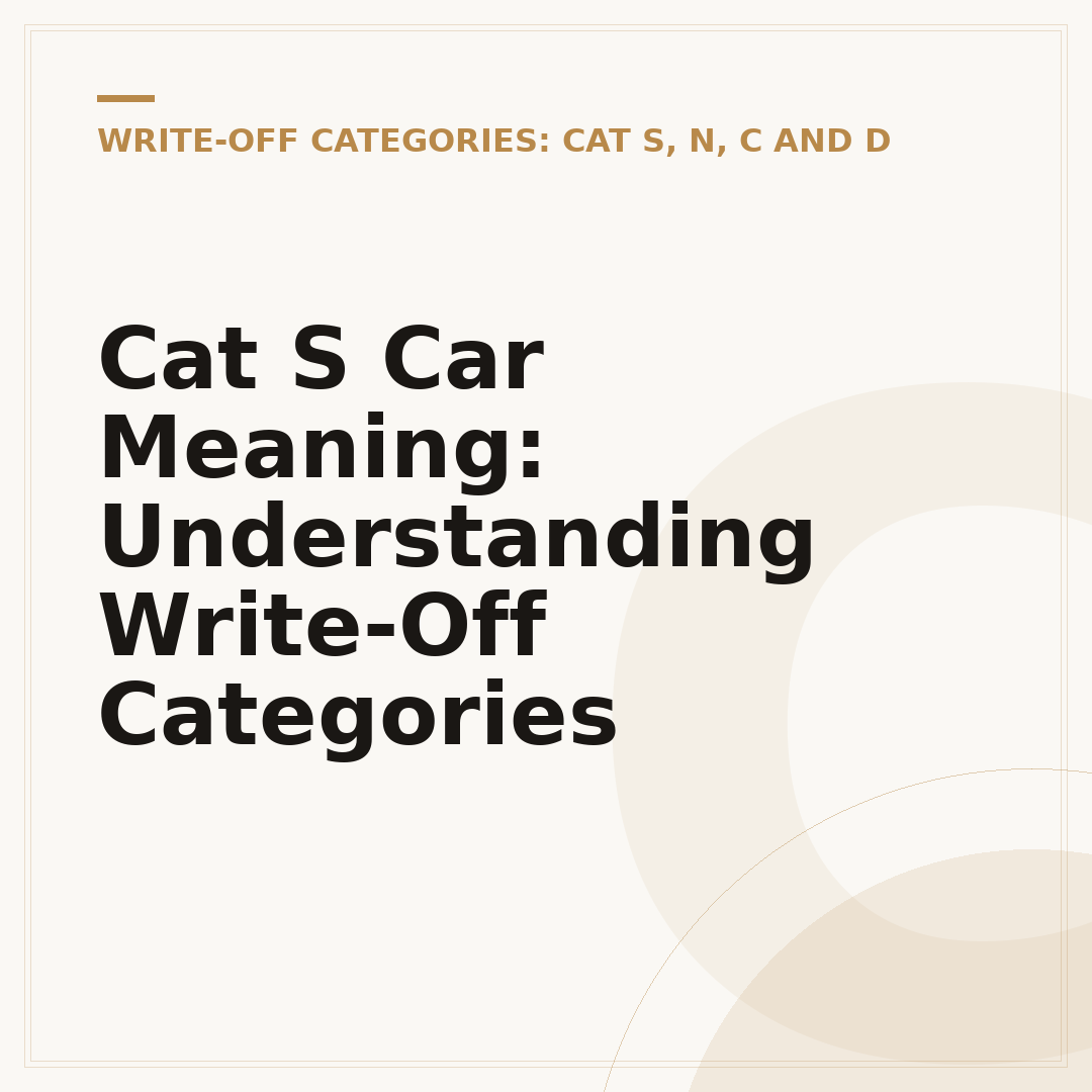 Cat S Car Meaning: Understanding Write-Off Categories