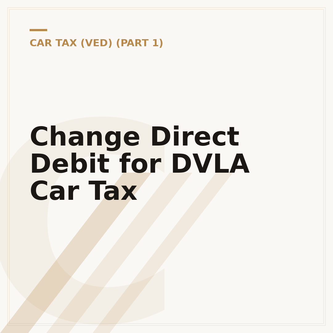 Change Direct Debit for DVLA Car Tax