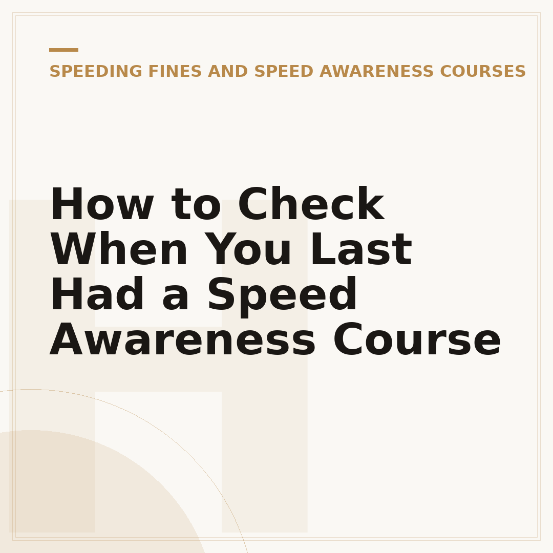 How to Check When You Last Had a Speed Awareness Course