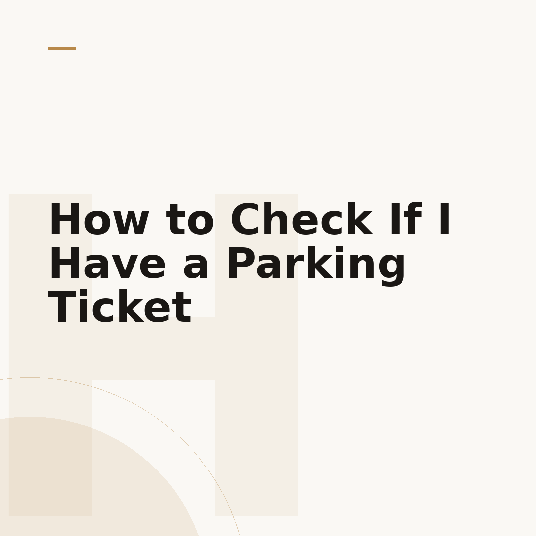 How to Check If I Have a Parking Ticket