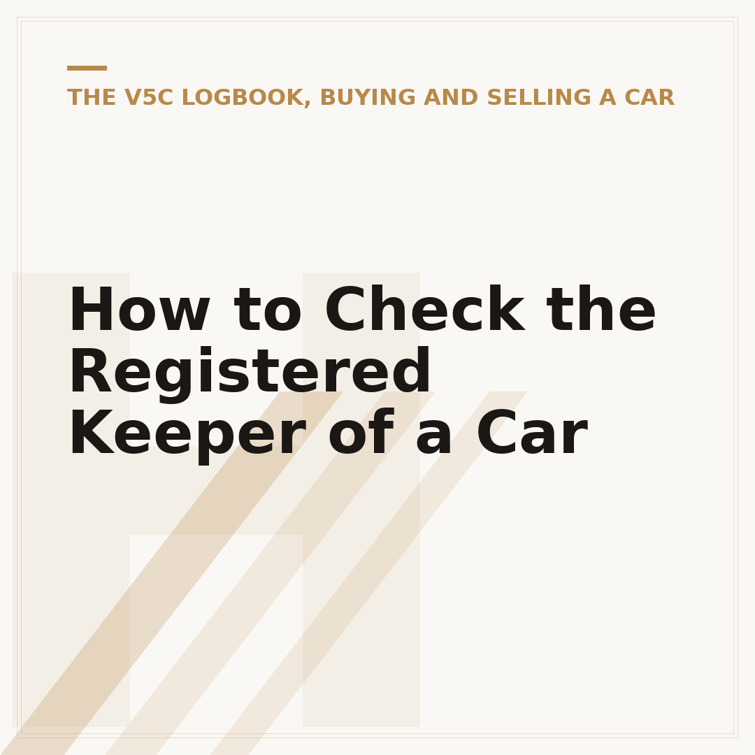 How to Check the Registered Keeper of a Car