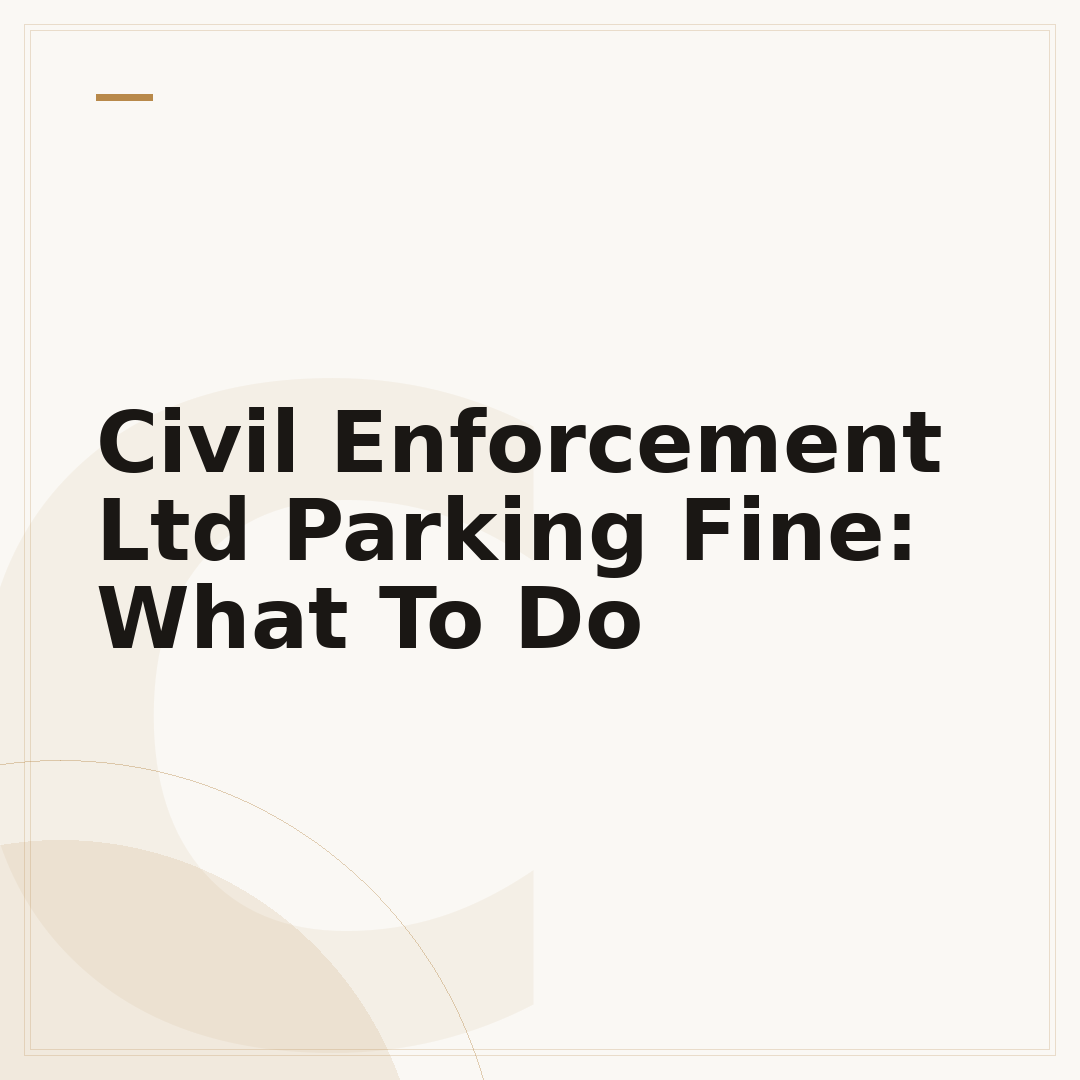 Civil Enforcement Ltd Parking Fine: What To Do