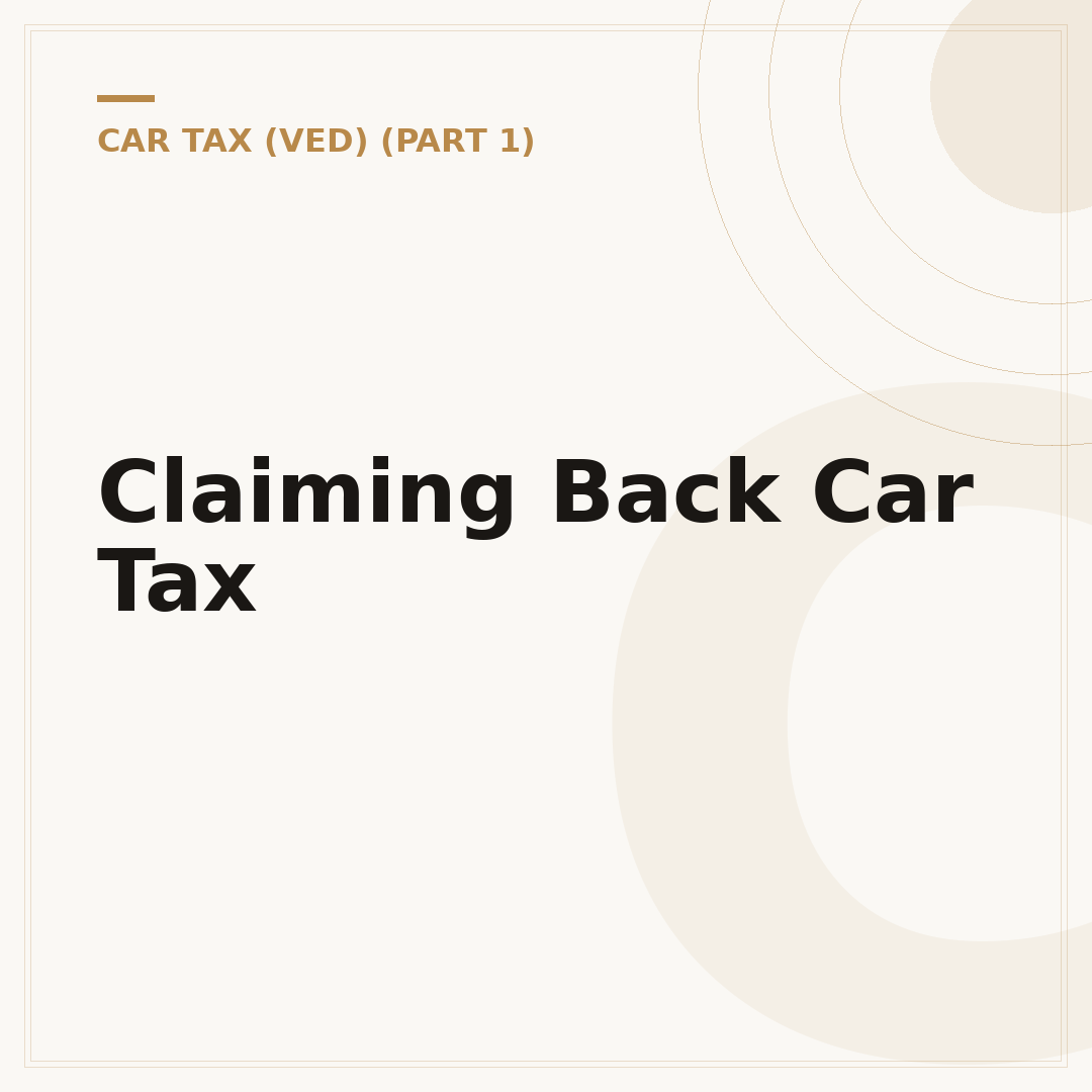 Claiming Back Car Tax