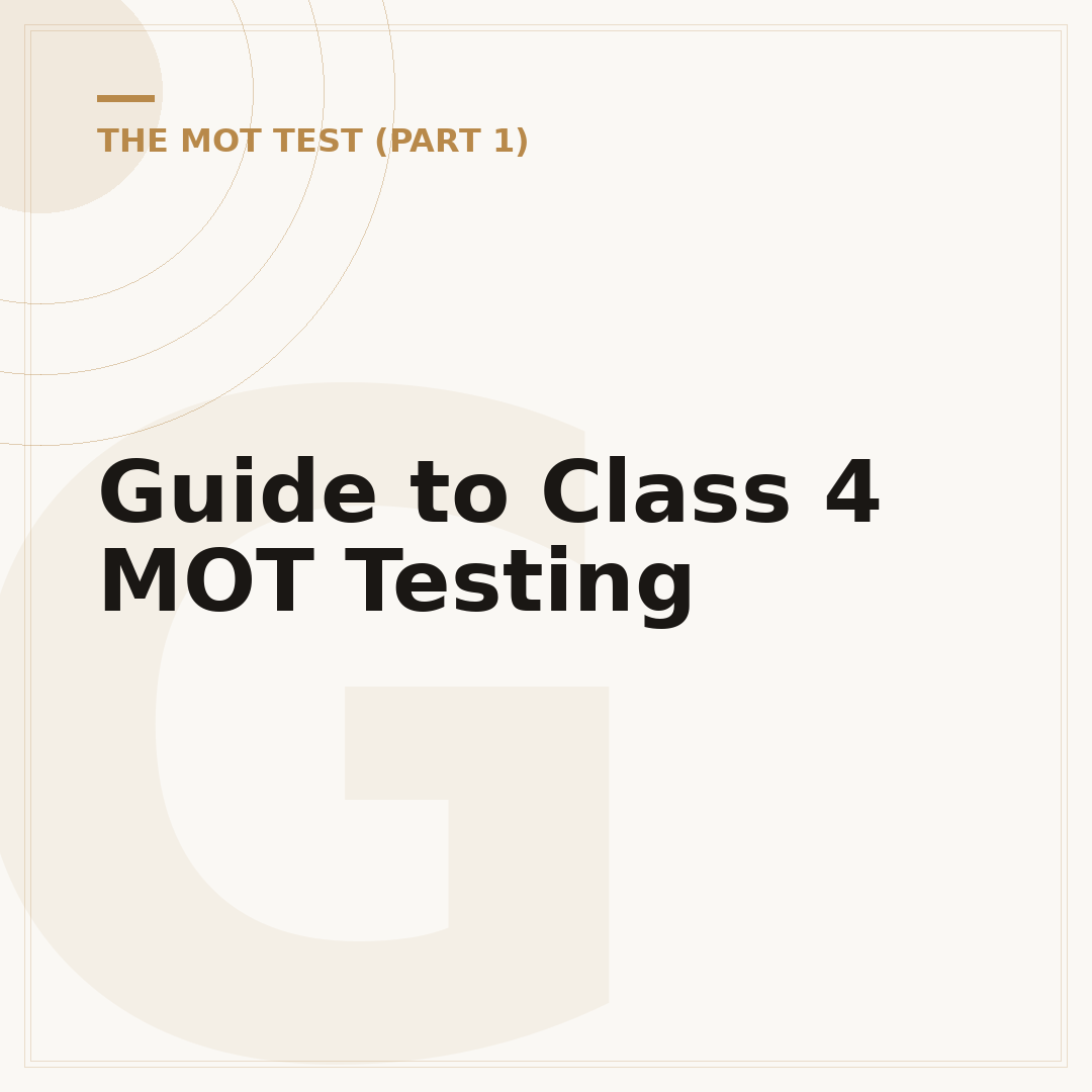 Guide to Class 4 MOT Testing
