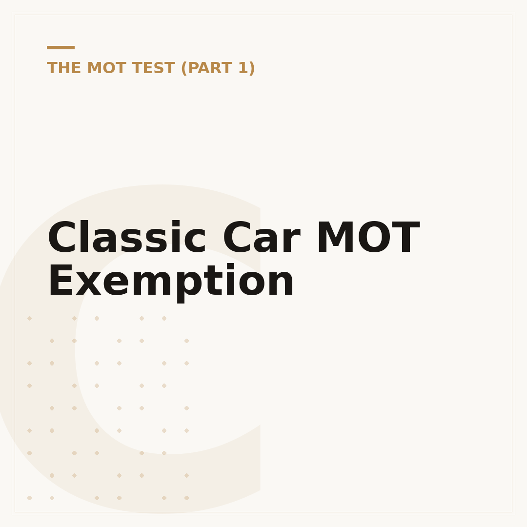 Classic Car MOT Exemption