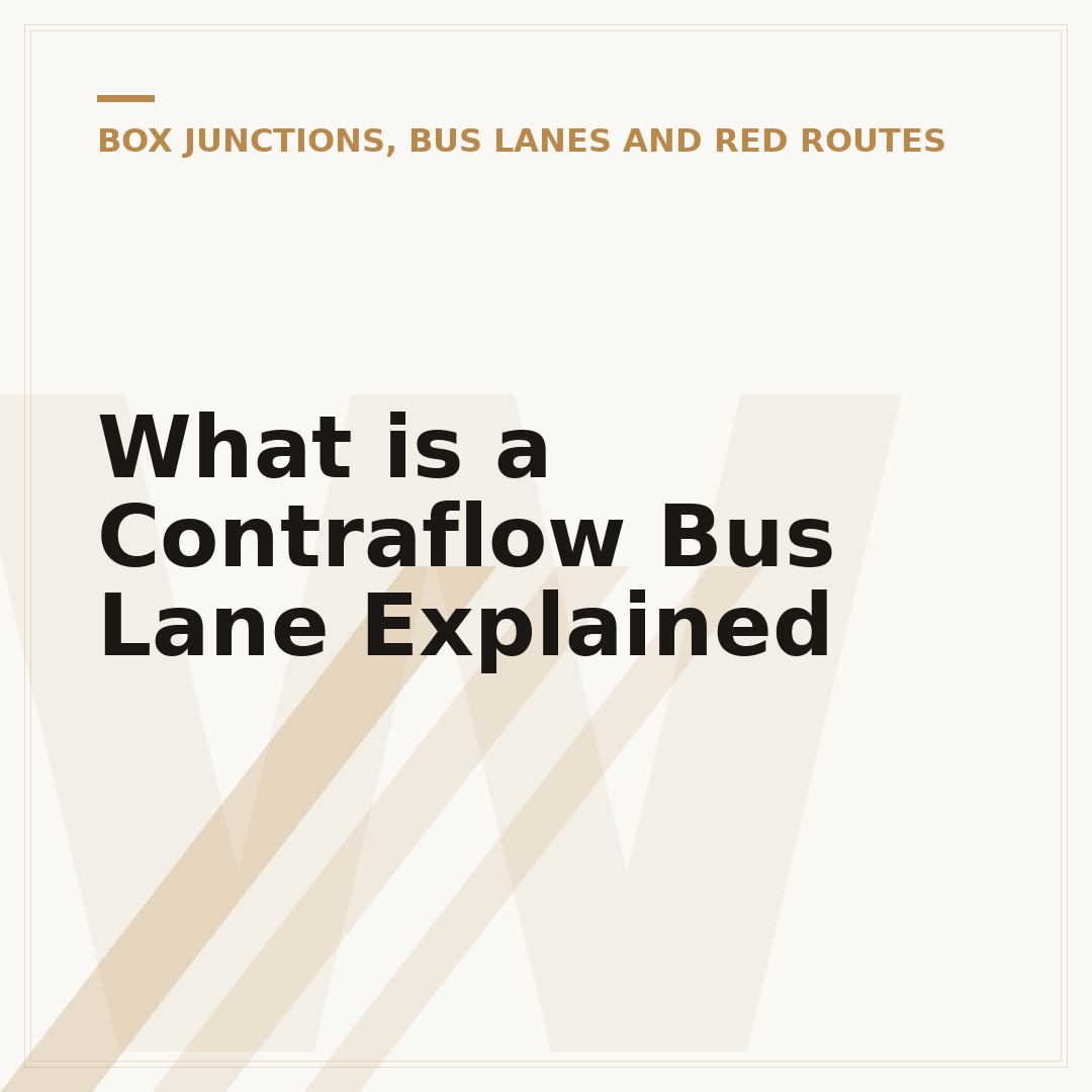 What is a Contraflow Bus Lane Explained
