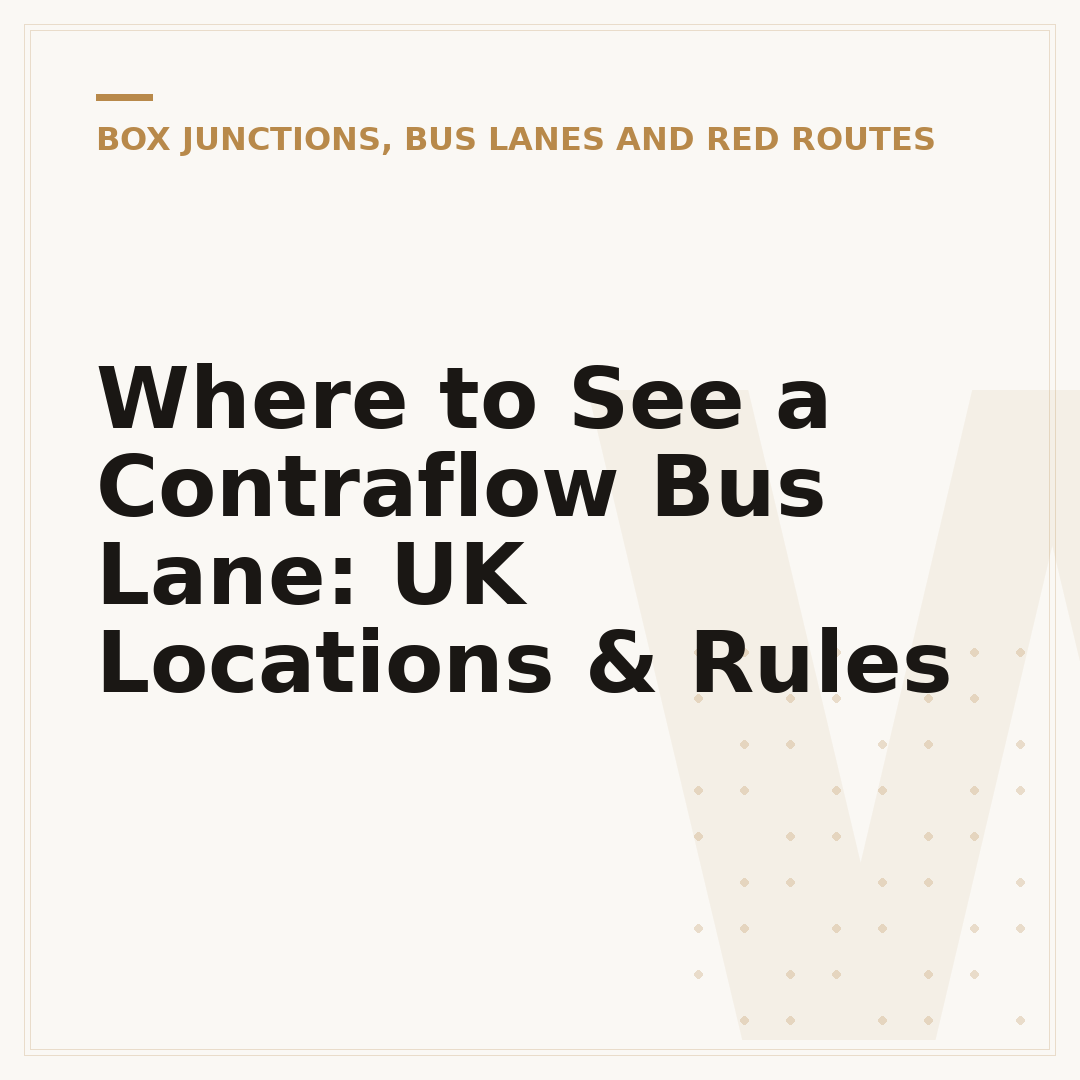 Where to See a Contraflow Bus Lane: UK Locations & Rules