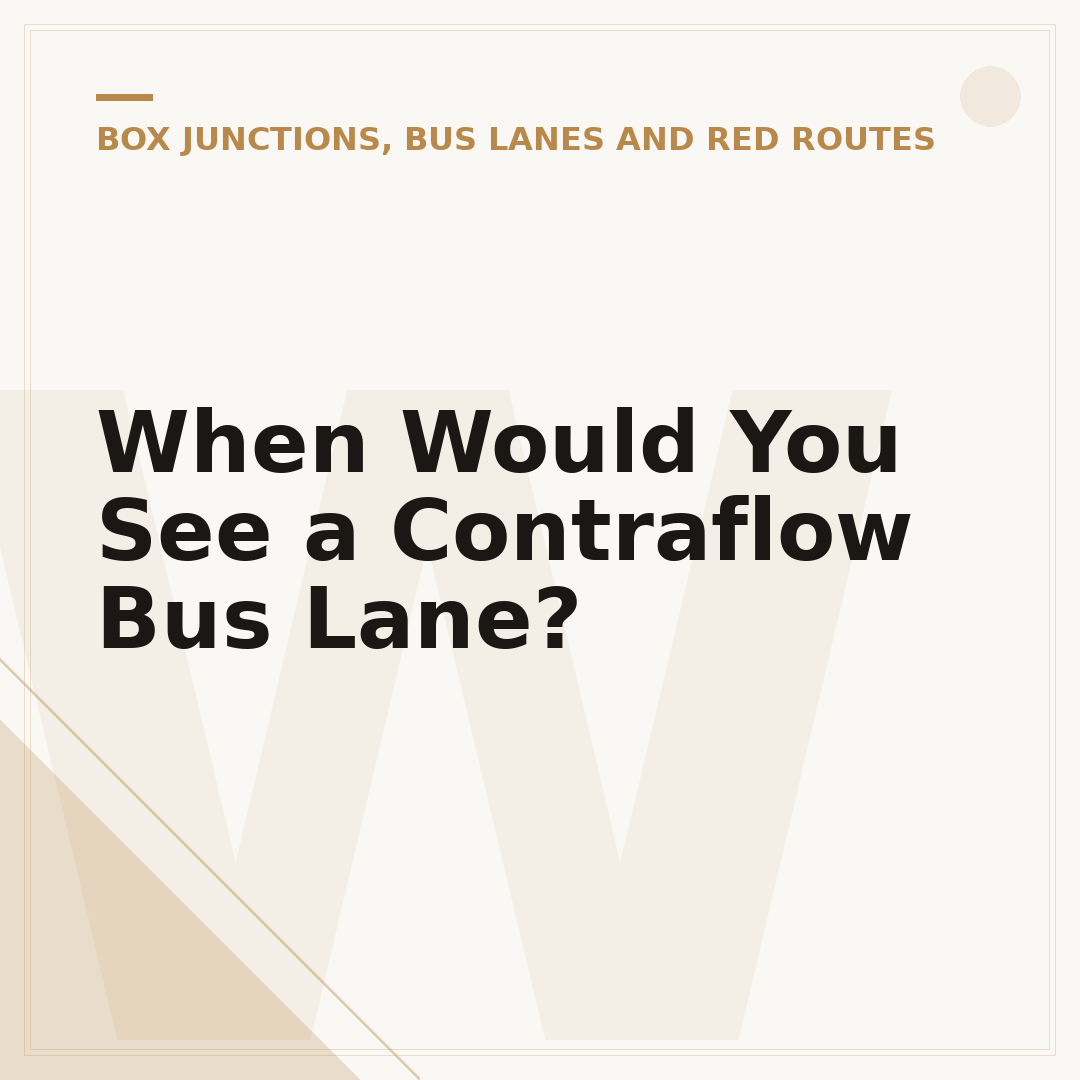 When Would You See a Contraflow Bus Lane?