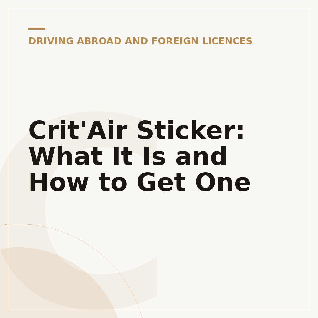 Crit'Air Sticker: What It Is and How to Get One