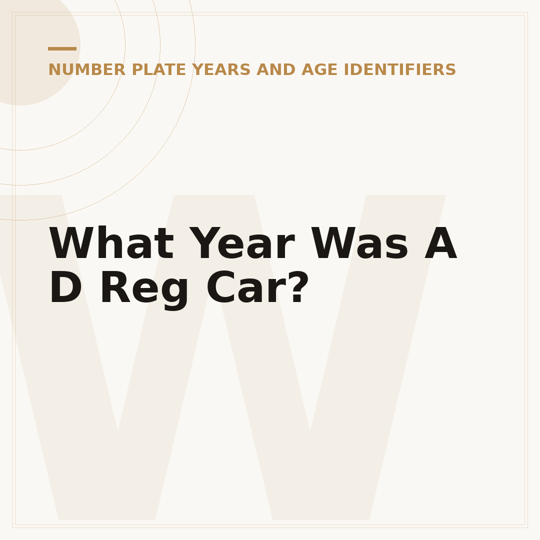 What Year Was A D Reg Car?