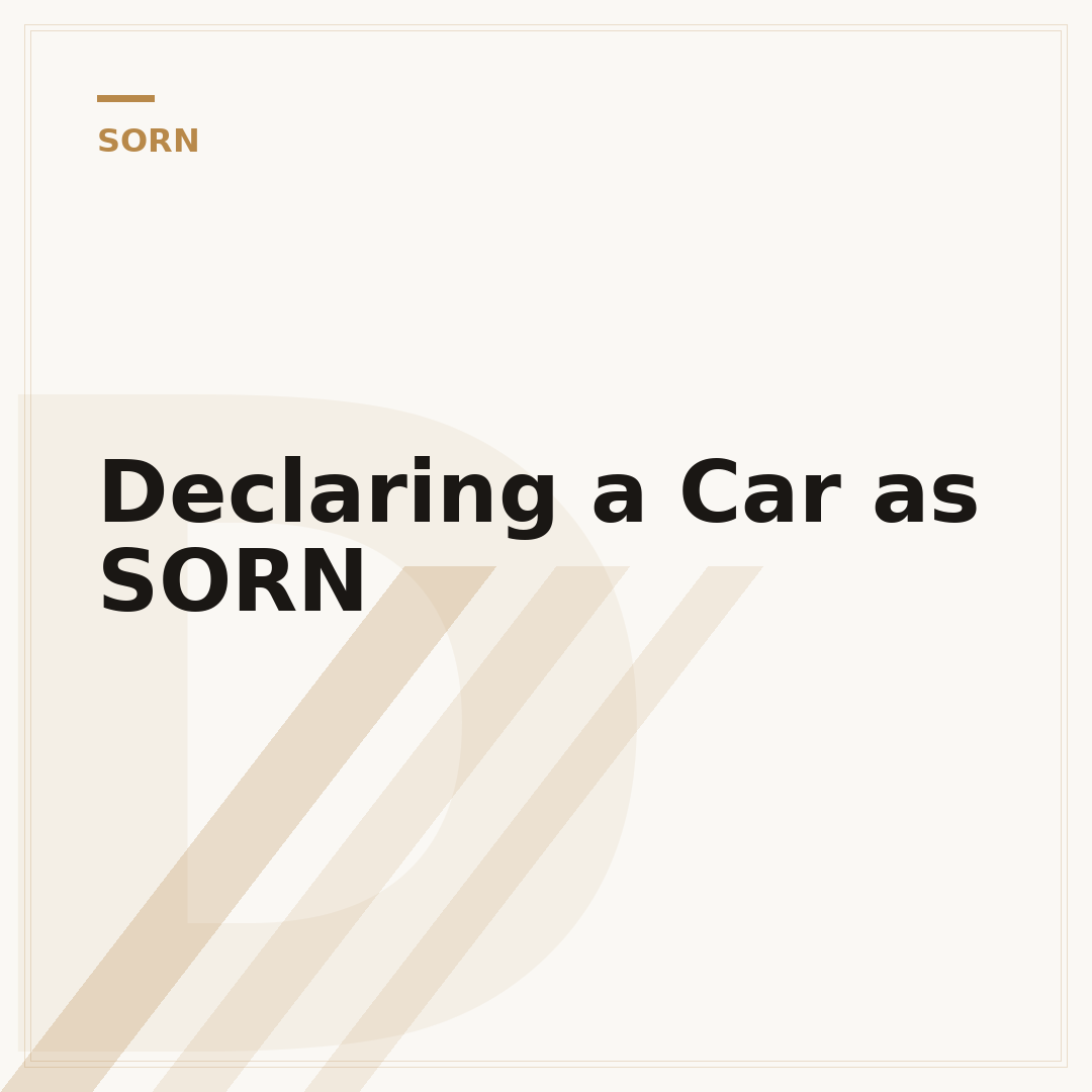 Declaring a Car as SORN