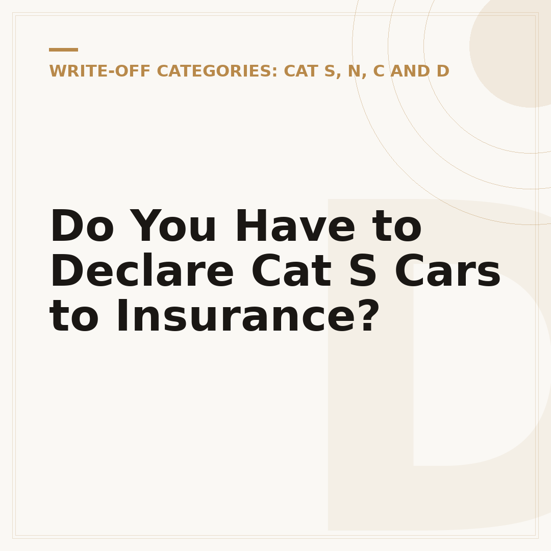 Do You Have to Declare Cat S Cars to Insurance?