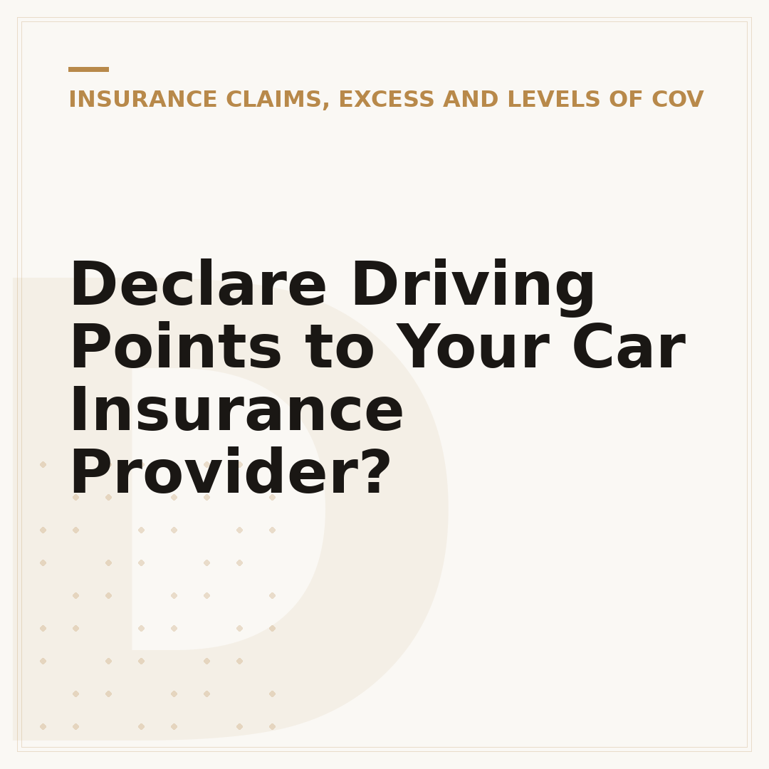 Declare Driving Points to Your Car Insurance Provider?