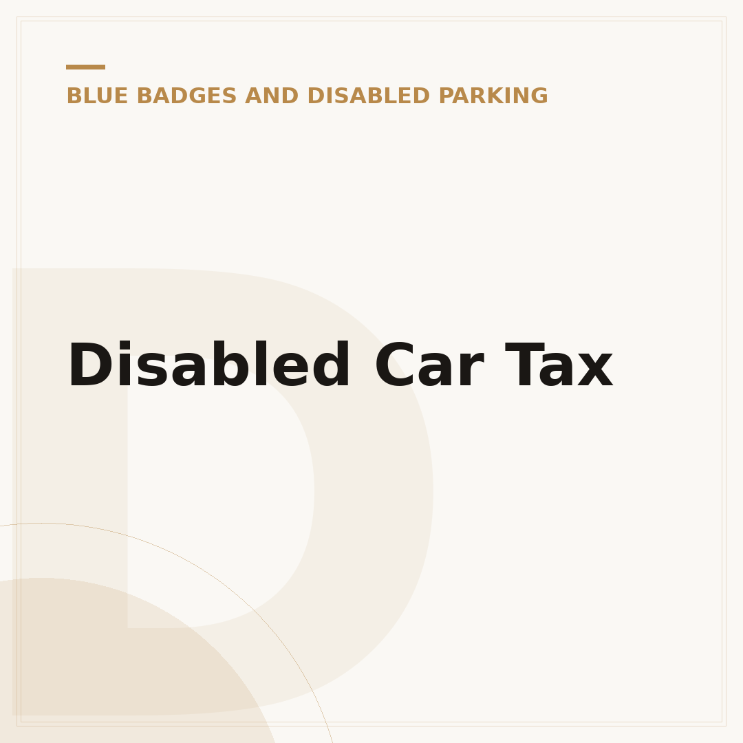 Disabled Car Tax
