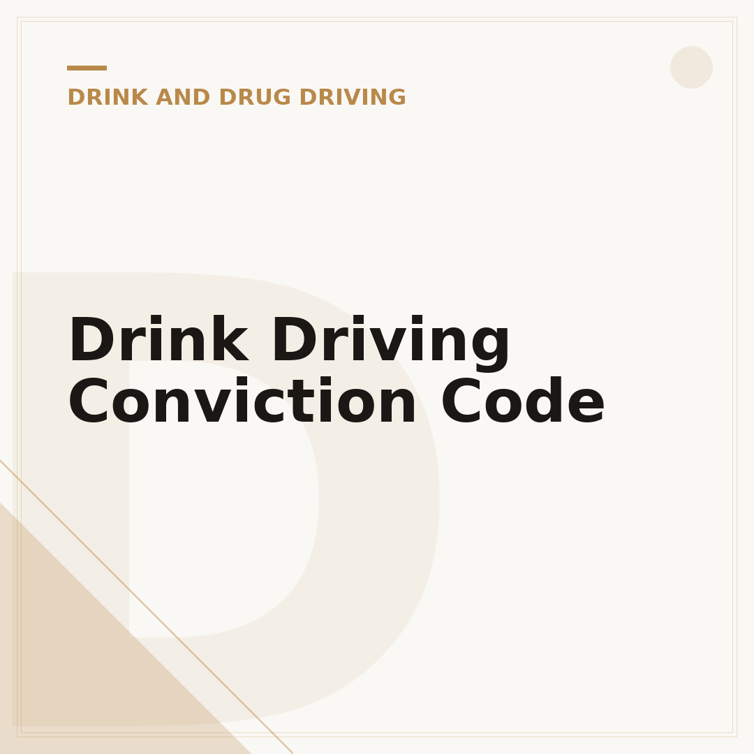 Drink Driving Conviction Code