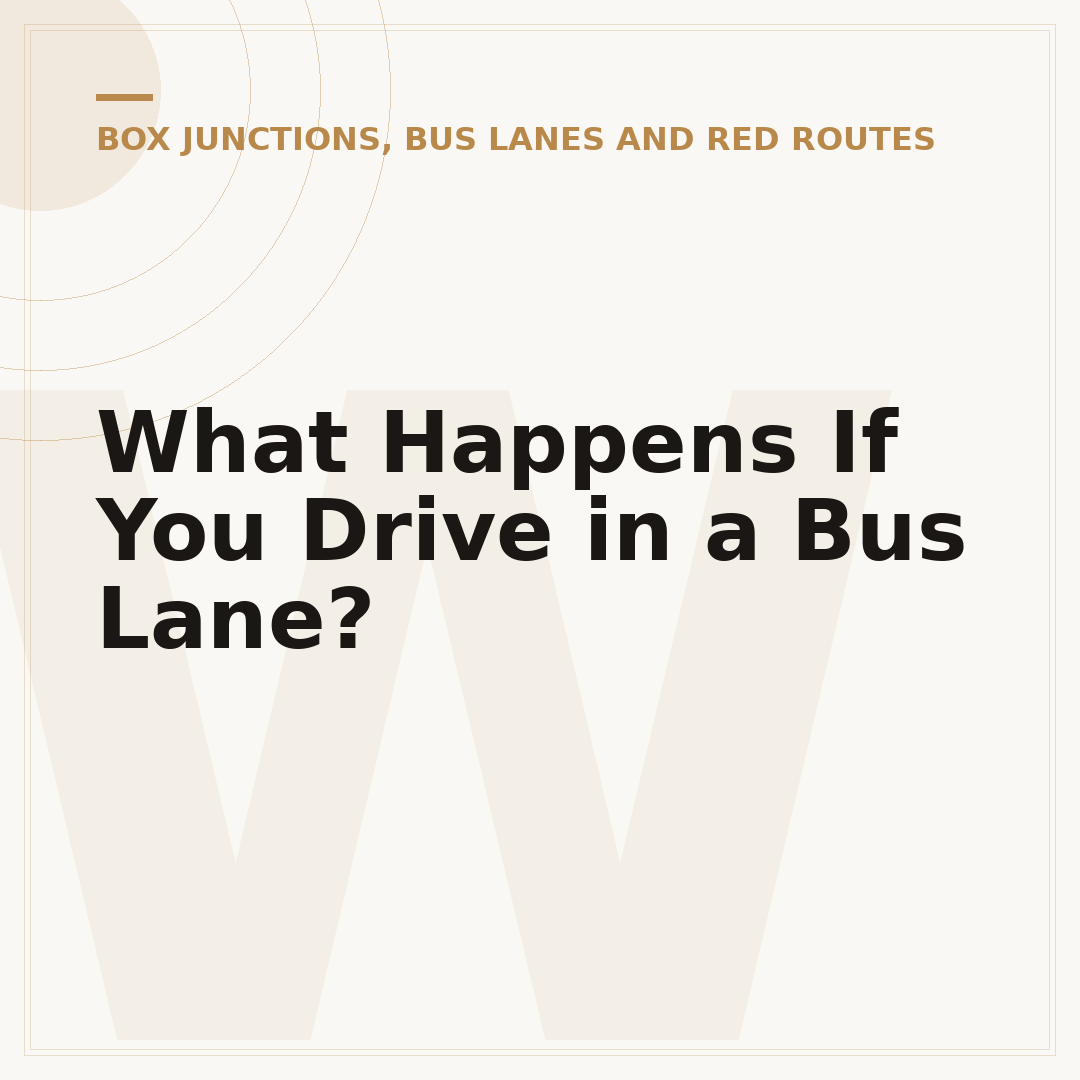 What Happens If You Drive in a Bus Lane?