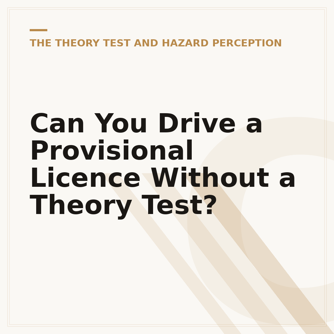 Can You Drive a Provisional Licence Without a Theory Test?