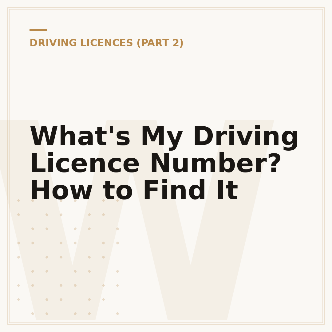 What's My Driving Licence Number? How to Find It