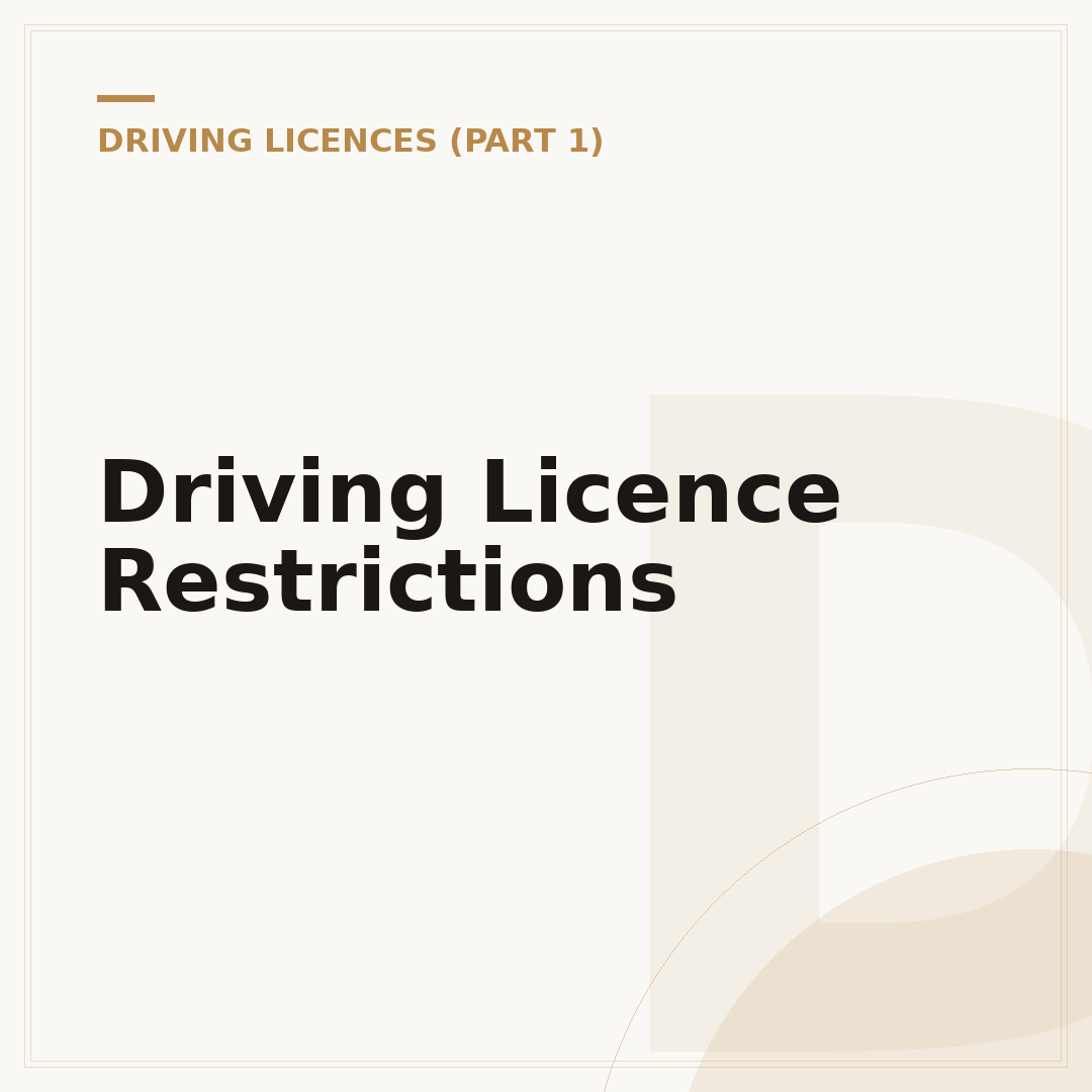 Driving Licence Restrictions