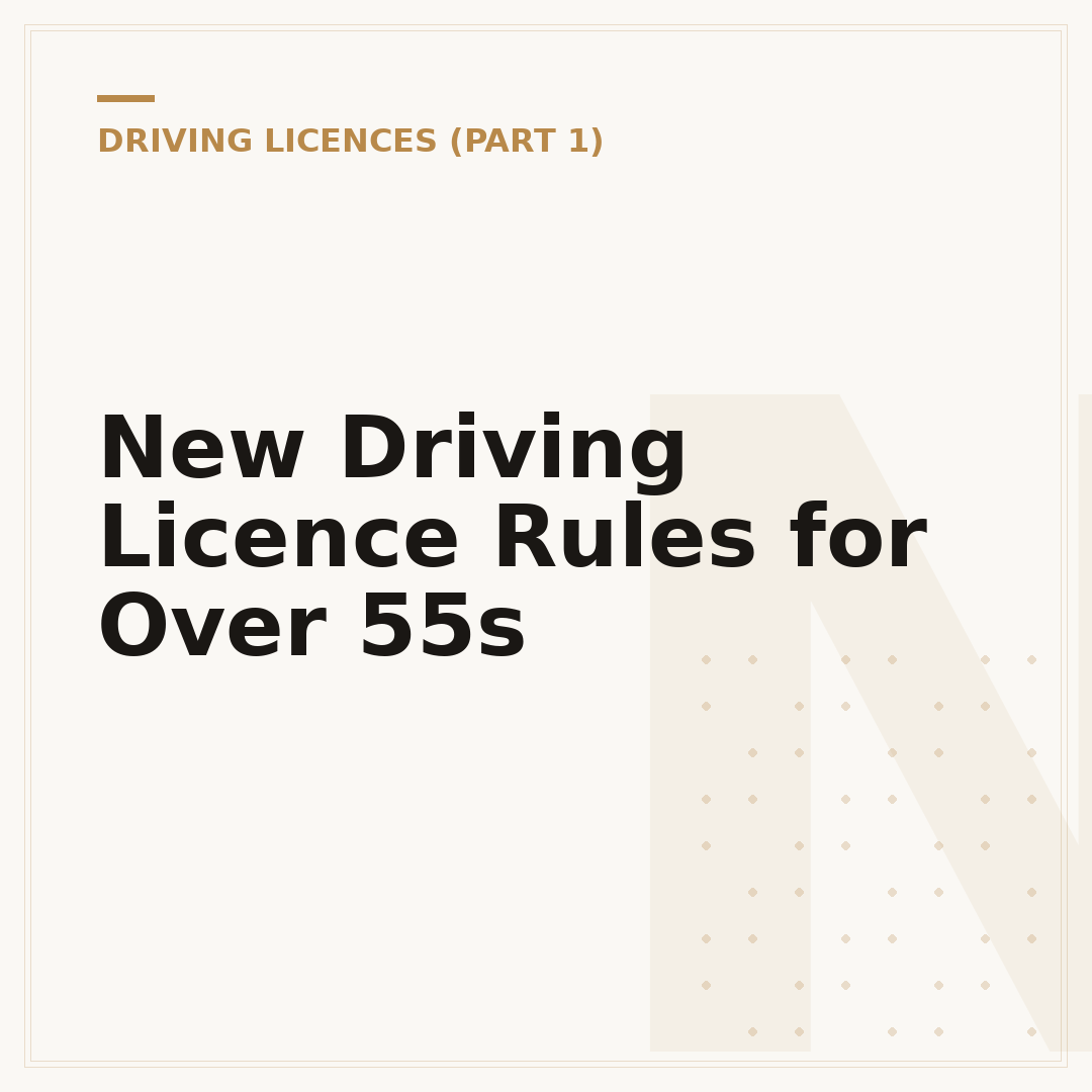 New Driving Licence Rules for Over 55s
