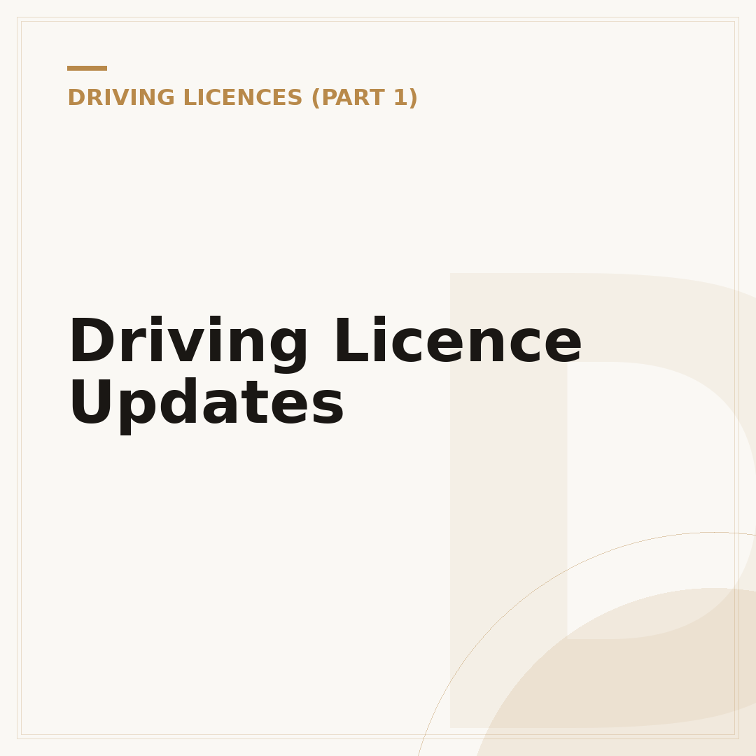 Driving Licence Updates